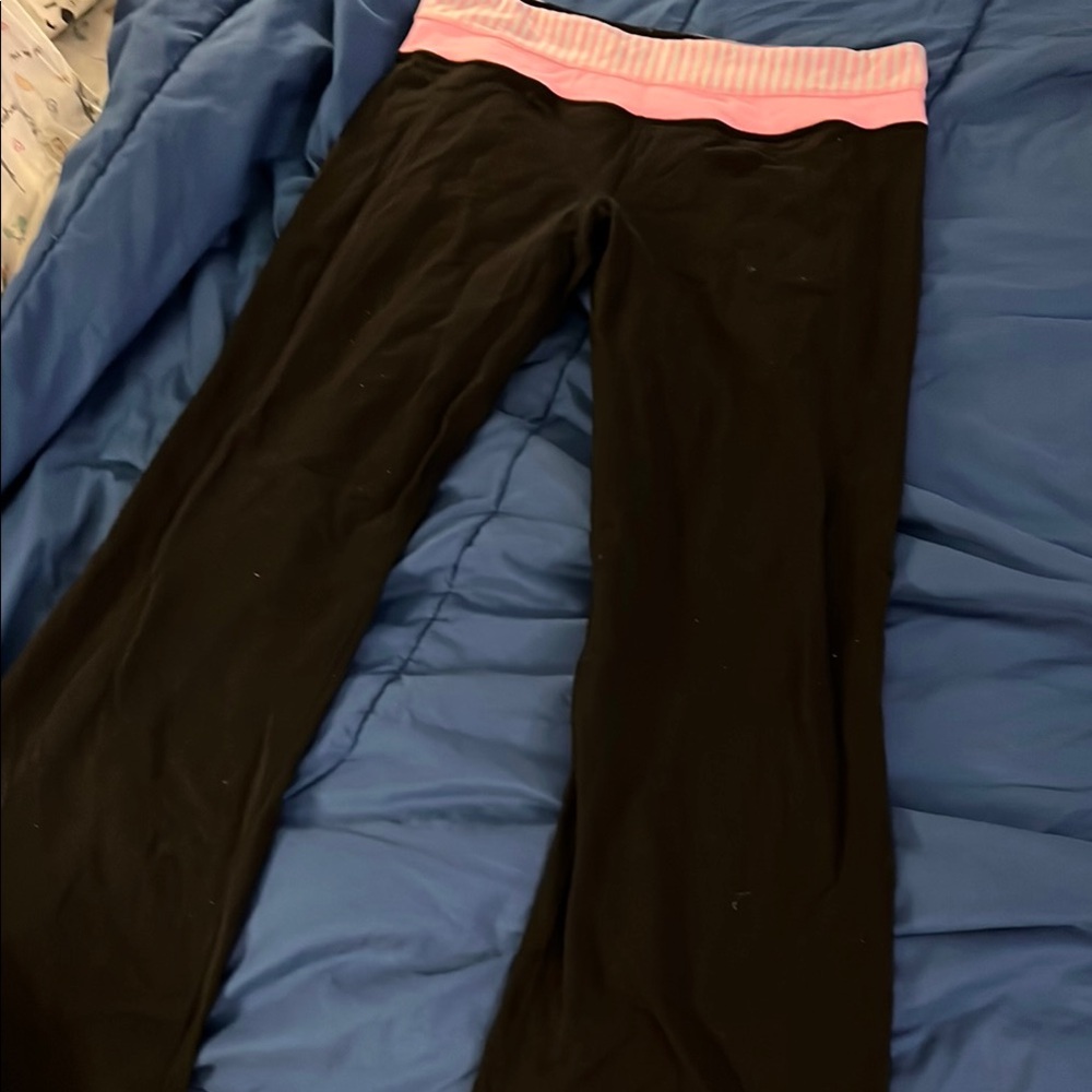 Womens Black and Pink Bottoms
